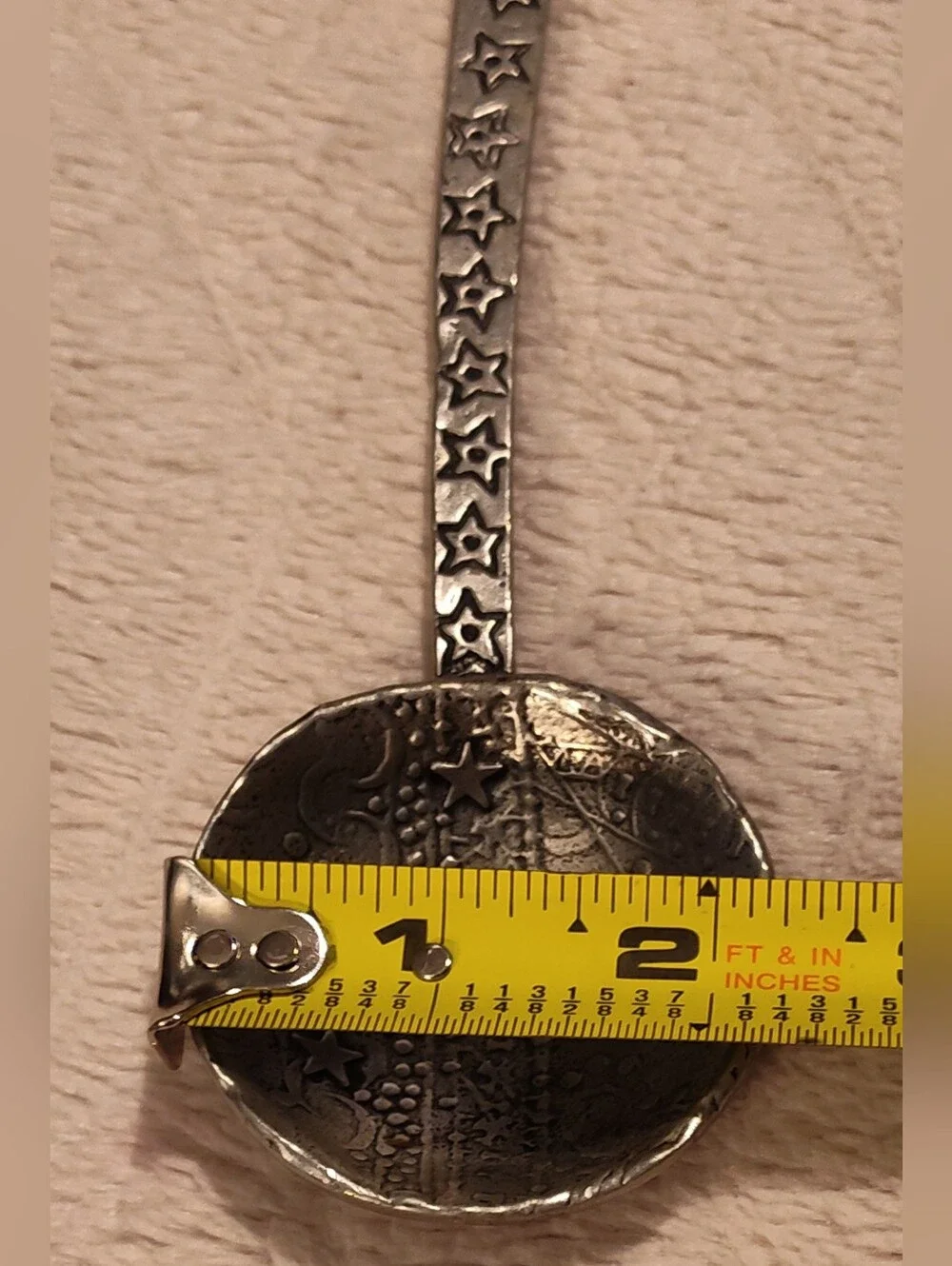 Tin Woodsman Stamped Star-Detail Metal Spoon in Antique Silver Tone
